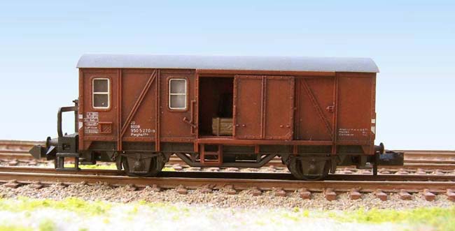 Gterzug Begleitwagen Pwghs 054 mit Farbpigmenten gealtert