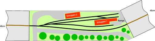 kurzes Modul mit kleinem Gleisanschluss